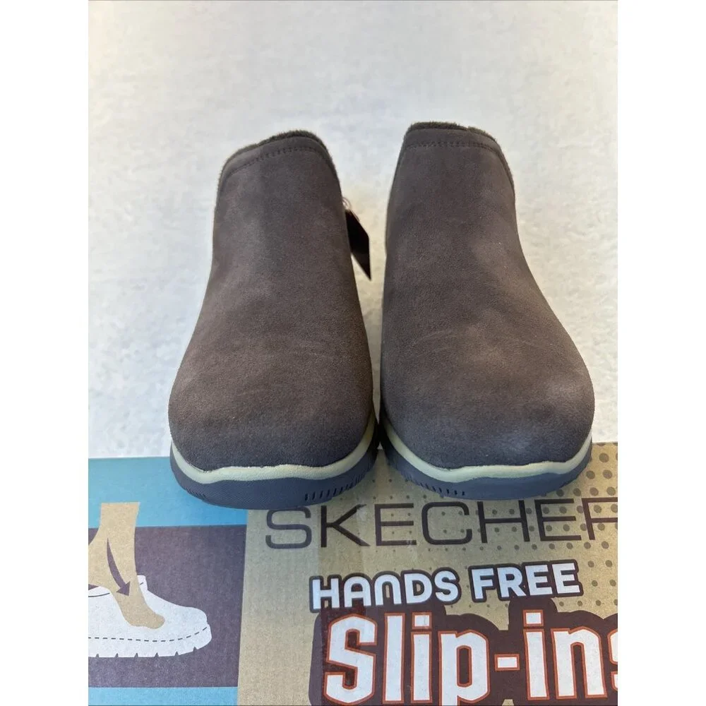SKECHERS Modern Hour Suede Hands Free Slip-Ins Chocolate Women SZ 9 NEW - Picture 7 of 10